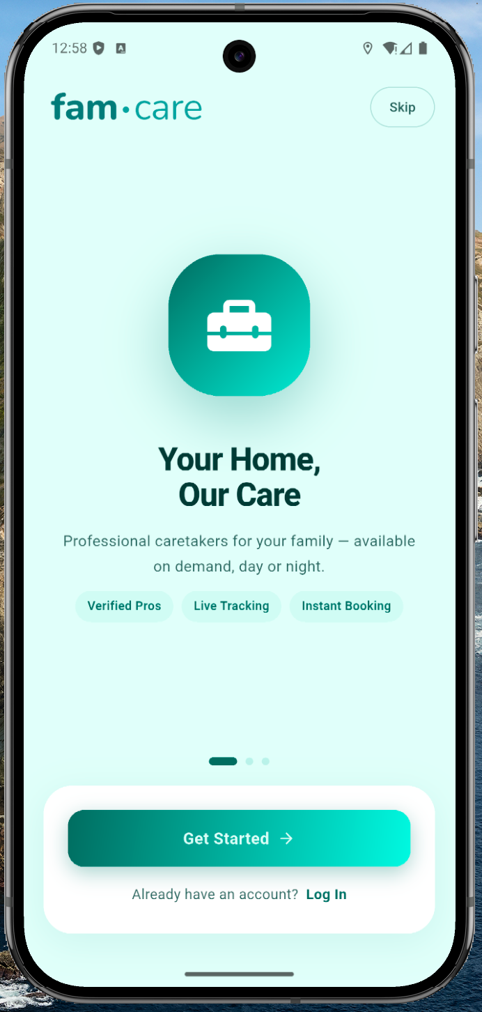 Famcare App Screenshot 1